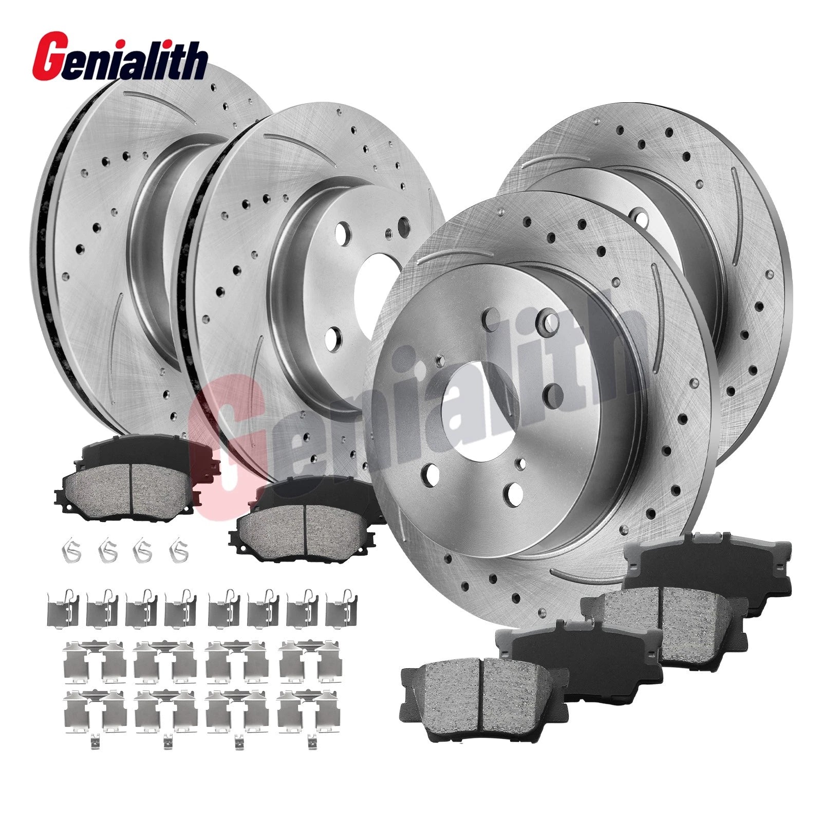 Front & Rear Brake Rotors & Pads Kit for Toyota RAV4, Lexus HS250h (2006–2018)
