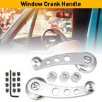 Set of 2 Chrome Billet Aluminum Window Crank Handles for Hot Rod Chevy Ford