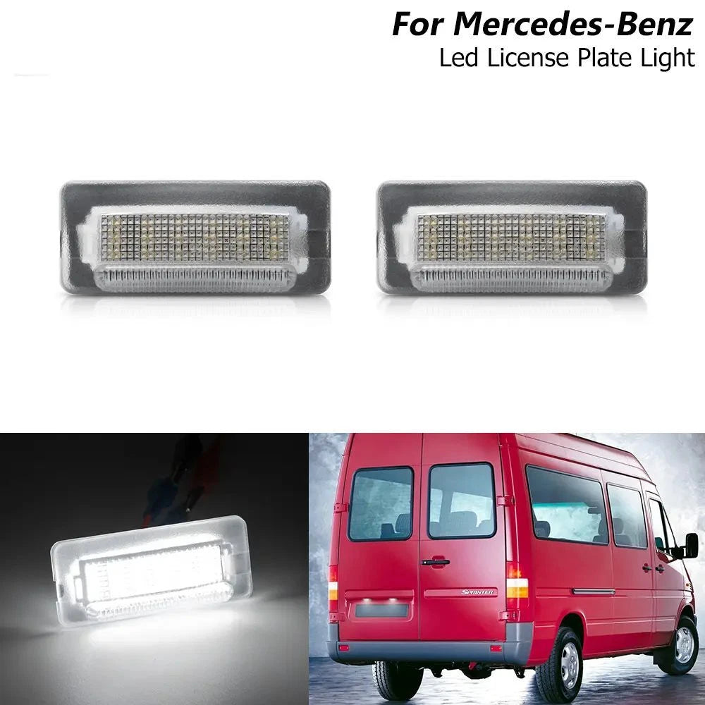2X LED License Plate Light Lamps for Mercedes Sprinter W901-W905 (1996–2006)