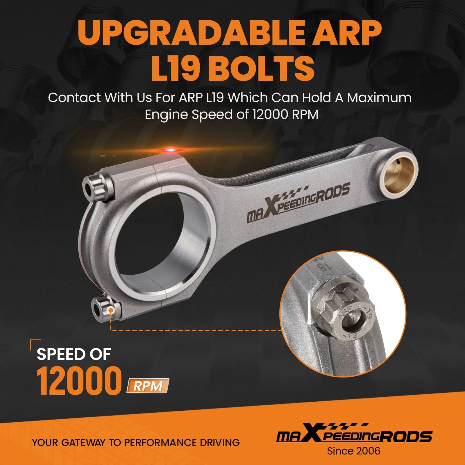 H-Beam Forged 4340 Connecting Rods for Toyota Corolla (2003–2006)