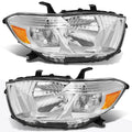 Set of 2 Chrome Housing Amber Corner Headlights for Highlander (2008–2010)