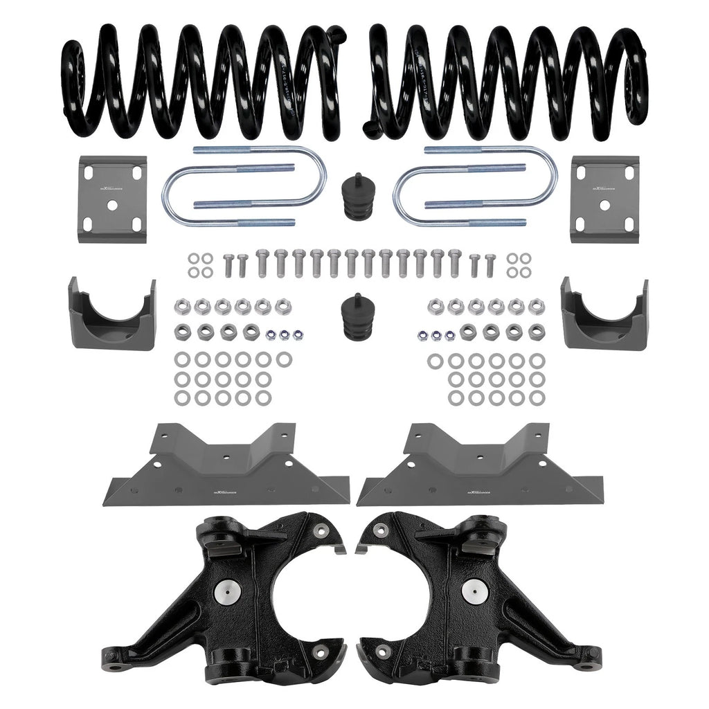 Front 4" Rear 6" Drop Kit 1.25" Rotors Coil Spring For Chevy/GMC C10 C15 73-87