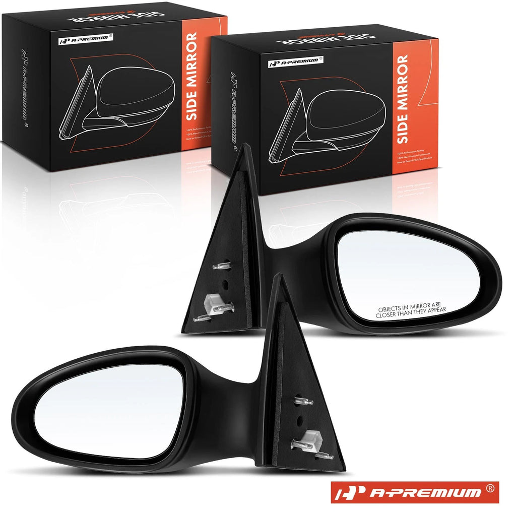 2X Heated Black Manual Mirrors for Nissan Altima (2002–2006)
