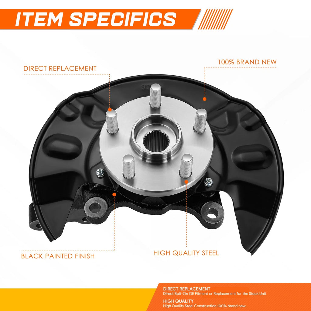Front Left Loaded Wheel Bearing Hub Knuckle Assembly for Toyota Corolla (2003–2008)