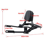 Backrest Sissy Bar with Luggage Rack for Bonneville T100 T120 (2016–2024)