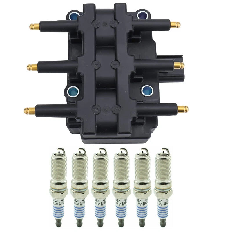 Ignition Coil + 6x Spark Plug for Jeep Wrangler 3.8L V6 (2007–2011)