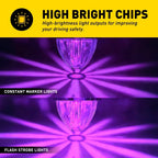 2X Purple Flash LED Side Marker Lights for Universal Truck Trailer