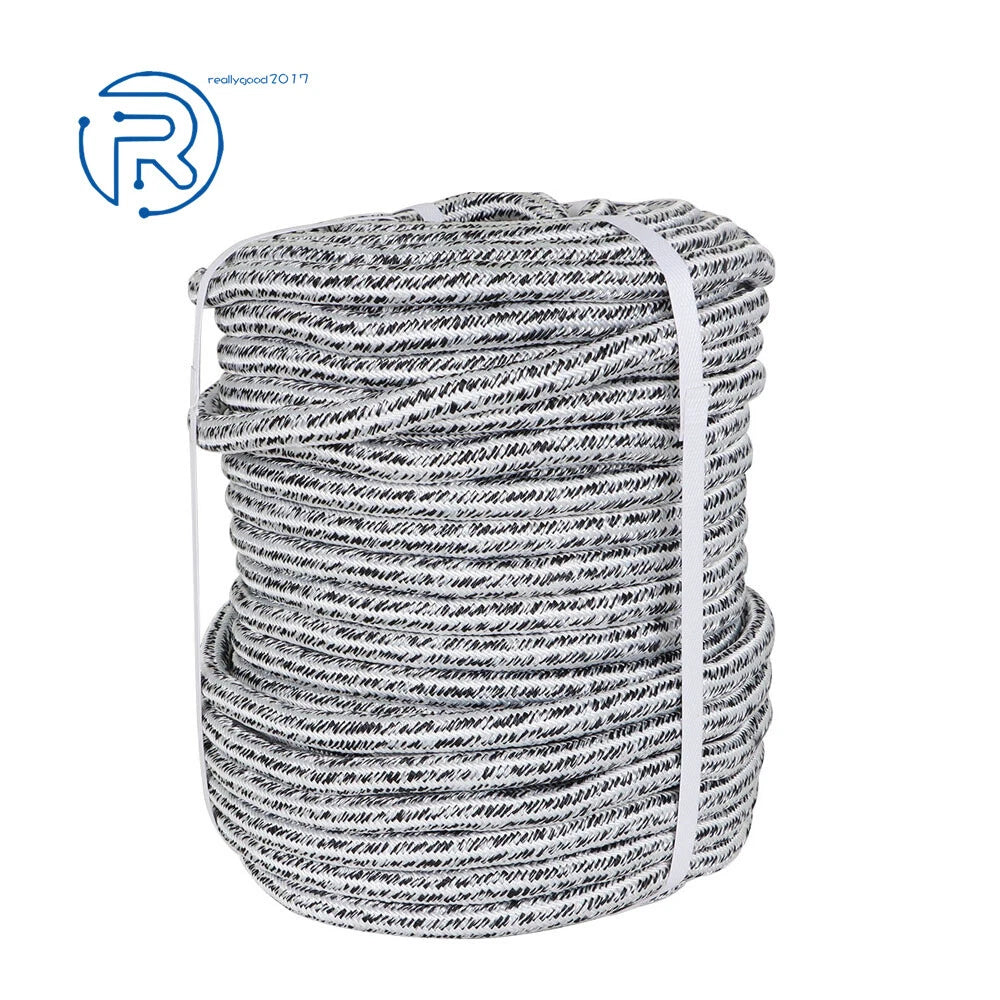 Braided Rope 5/8" x 200' for Heavy-Duty Use (Black & White)