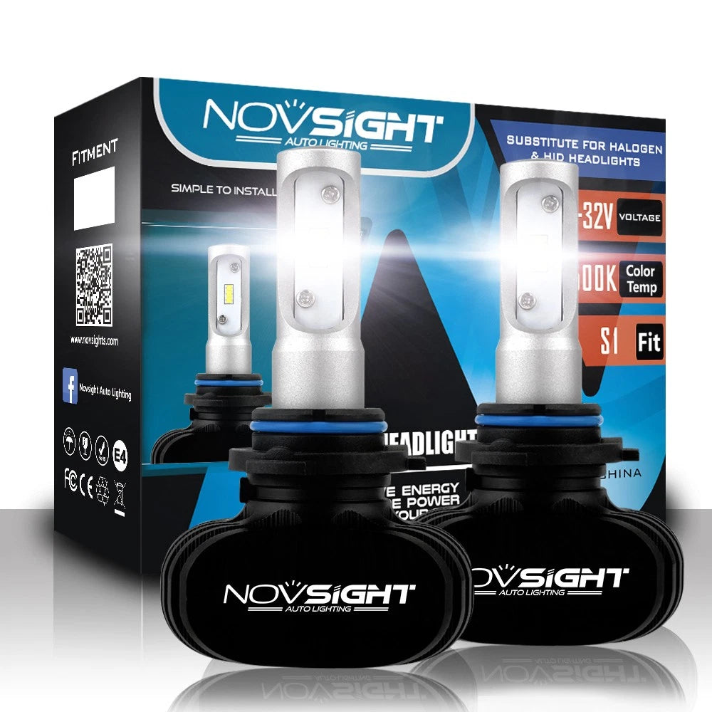 2X HB4 9006 LED Headlight Conversion Bulbs for NOVSIGHT (High-Low Beam)