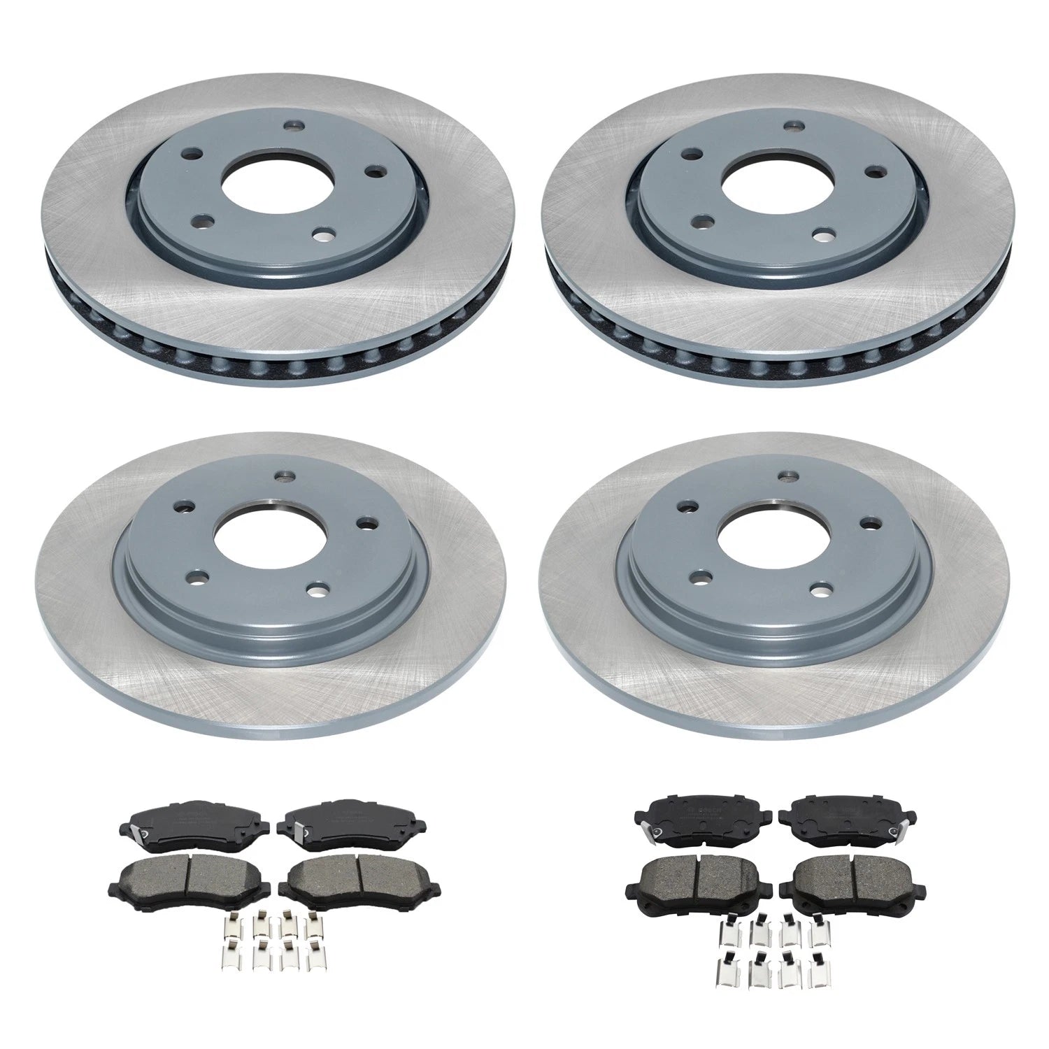 DuraGo Front Rear Rotors & Bosch QuietCast Brake Pad Kit for Grand Caravan (2008–2020)
