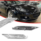 Clear Lens Front Bumper Side Marker Reflector Lights for Mazda RX-8 (2004–2008)