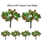 20Pcs 2.55" Flower Model Trees for Diorama Miniature Garden Decor