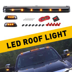Set of 3 White/Amber LED Cab Roof Marker Lights for Chevy GMC 2500HD 3500HD (2007–Present)