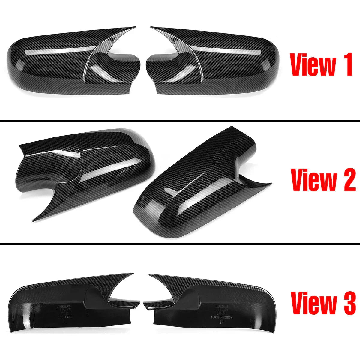 Carbon Style Rear View Mirror Cover Cap for Renault Megane 2 (2002–2009)