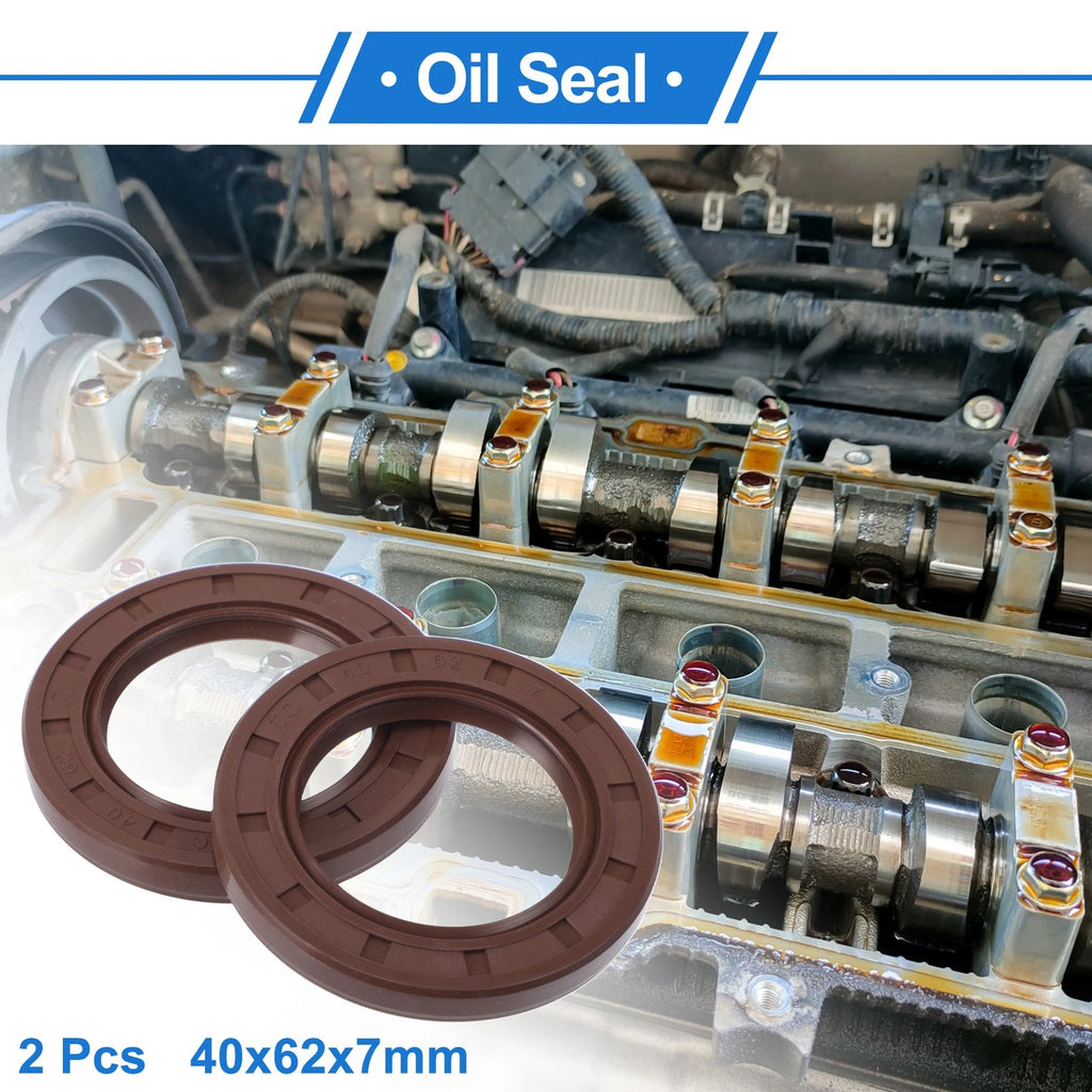 2X Oil Seal Rotary Shaft Seal FKM Rubber 40x62x7mm for Various Models