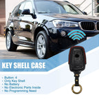 Remote Key Fob Case Cover 4-Button for BMW Faux Leather Black