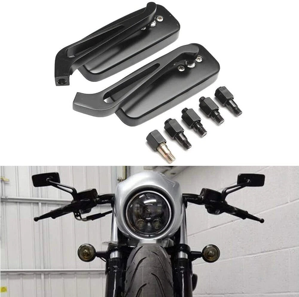Black Rectangle Motorcycle Mirrors for Harley V-Rod VRSCB VRSCF (2002–2017)
