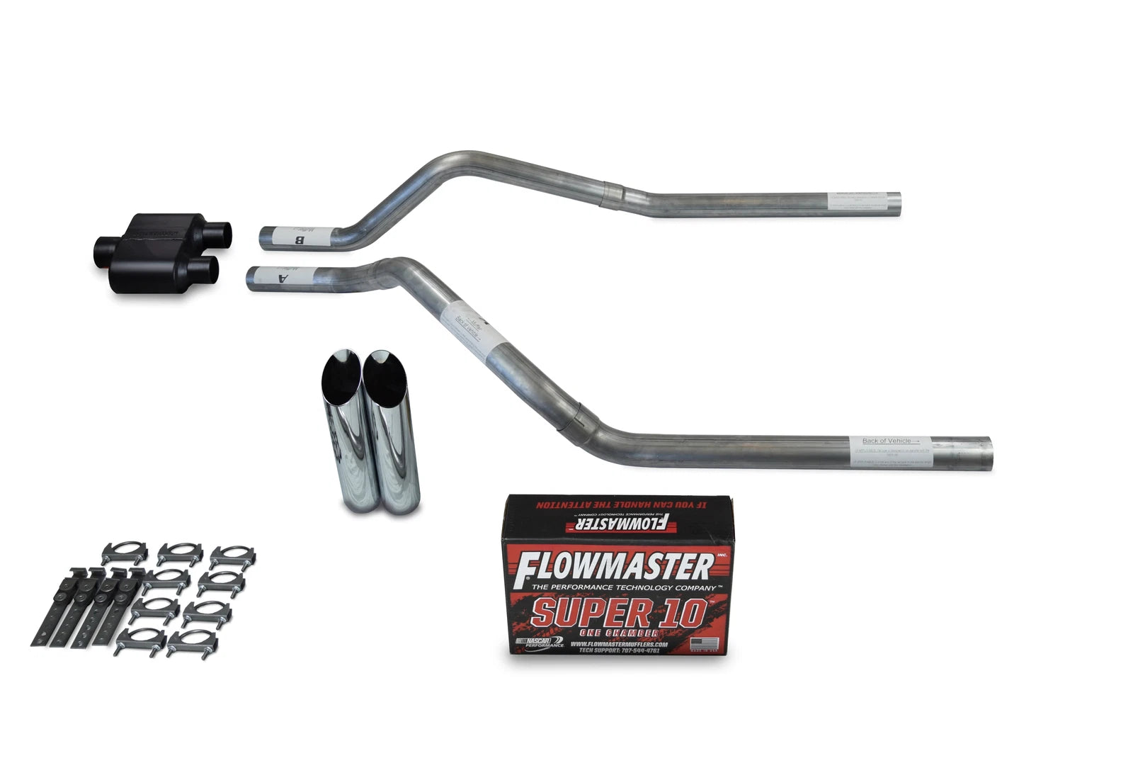 2.5" Dual Exhaust Kit for GMC Jimmy (2000–2004) - Flowmaster Super 10 Slash Tip
