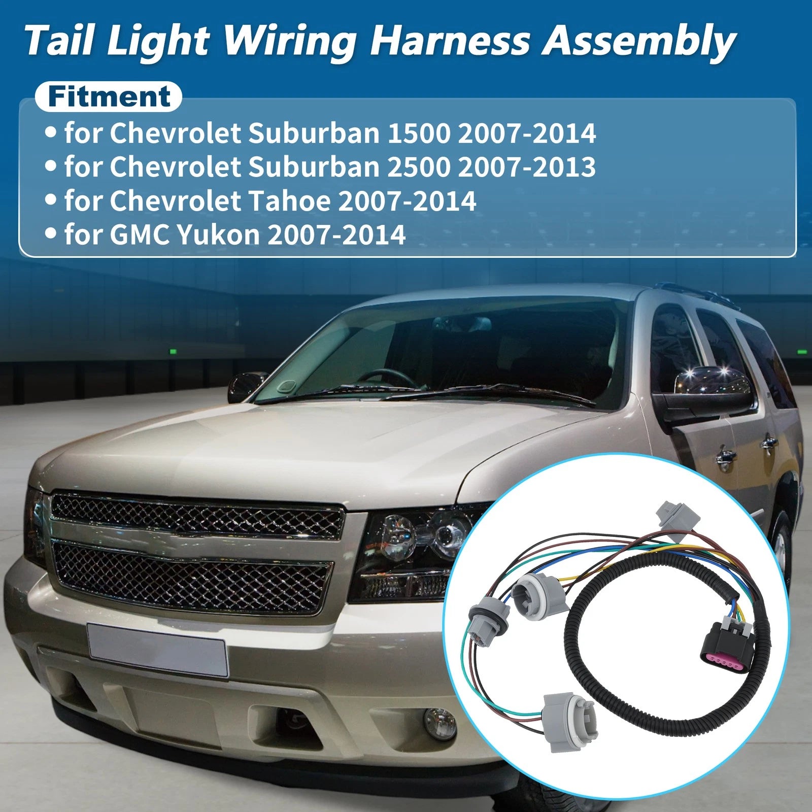 Tail Light Wiring Harness Socket for Chevy Suburban Tahoe GMC Yukon (2000–2006)