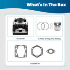 Top End Rebuild Cylinder Piston Gaskets for EZGO 2-Cycle Gas (1976–1988)