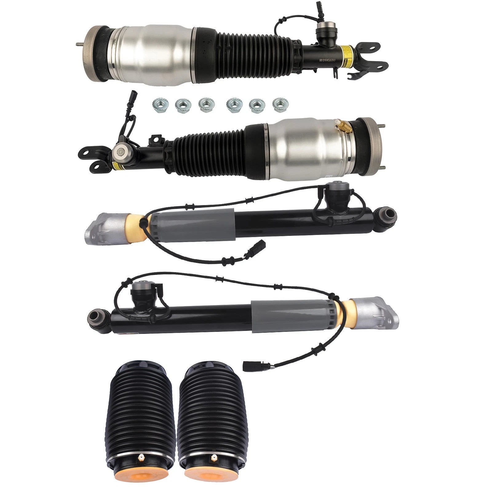 Set of 4 Shock Absorber Struts + 2 Air Spring Bags for Hyundai Equus (2011–2016)