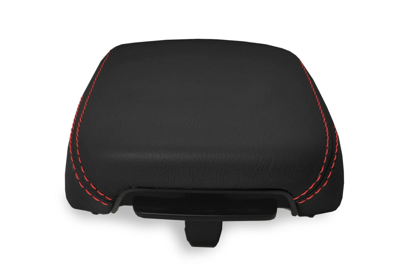 Leather Console Lid Armrest Cover for Hyundai Kona (2018–2020) Red Stitch