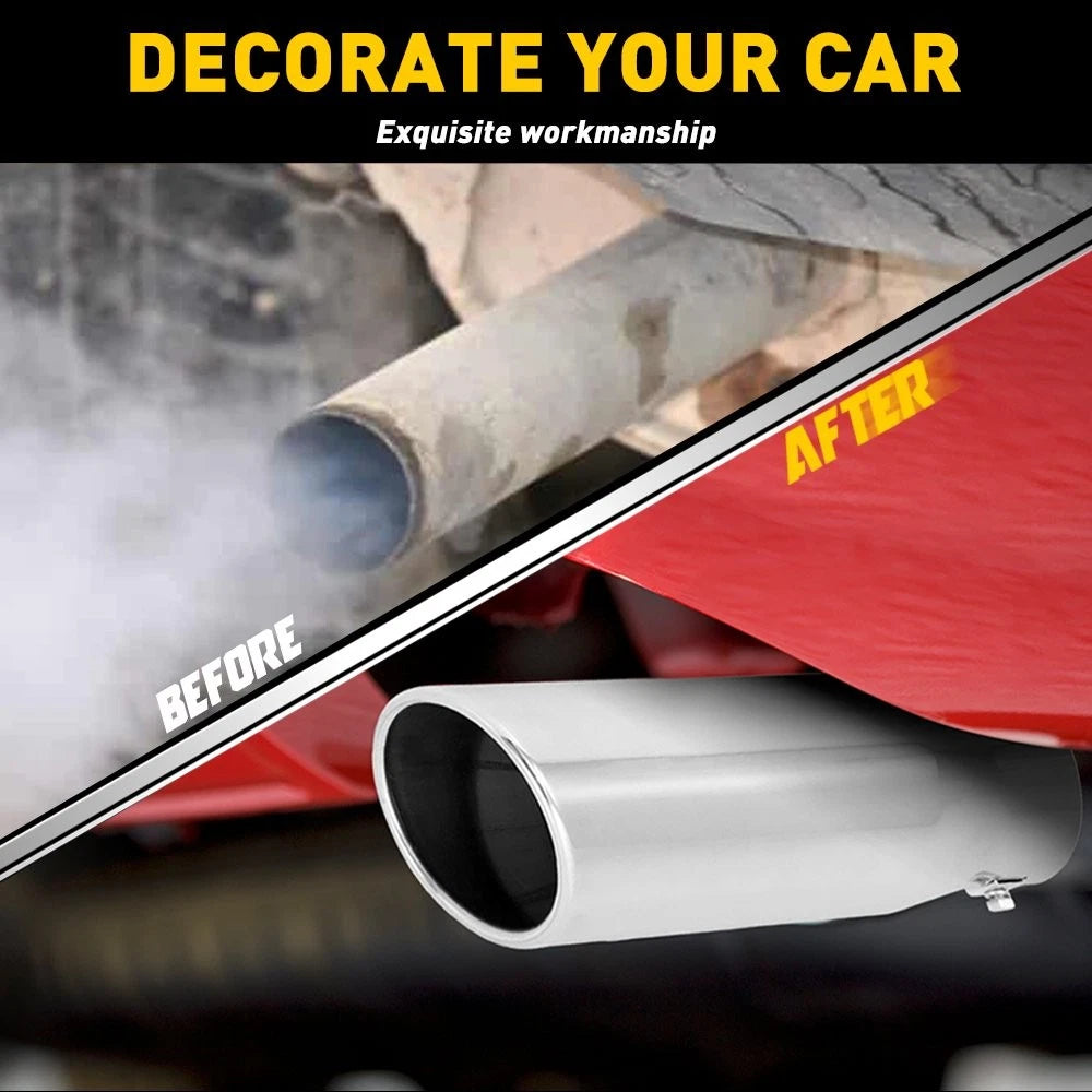 Exhaust Pipe Tip for Universal Fit (1.5-2.4" Outlet, 8.5" Length)