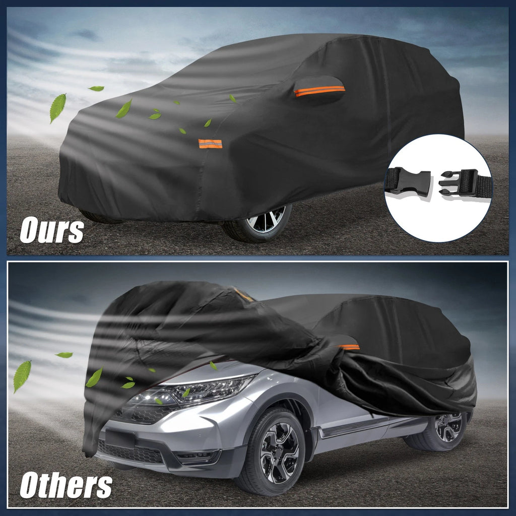 Waterproof Car Cover for Honda CRV (1995–2023) 210D-PU Oxford, Zippered Black