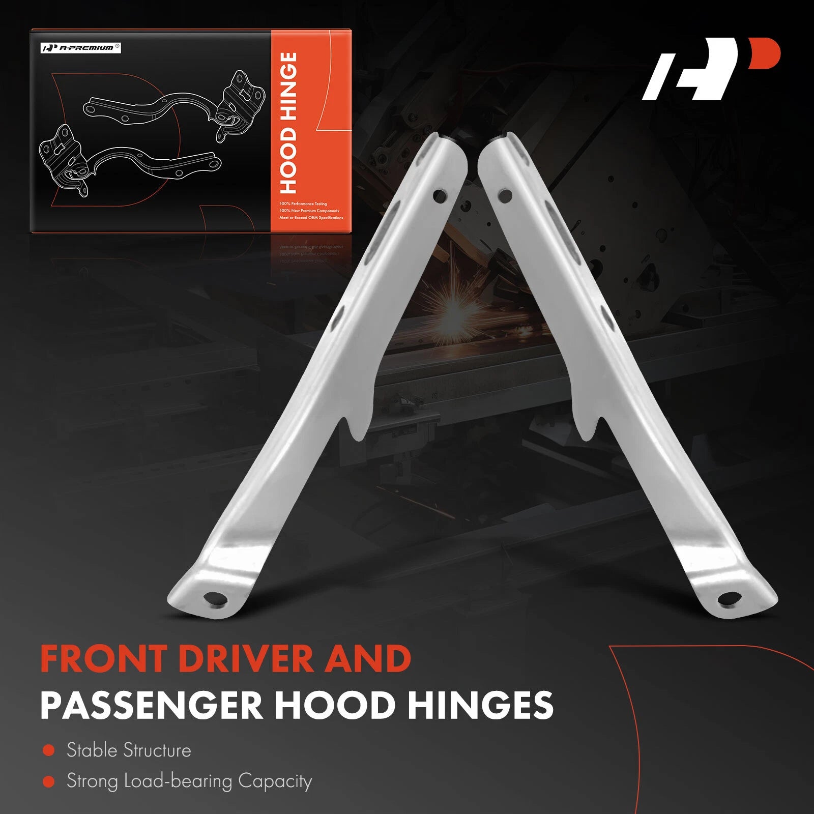 2X Front Hood Hinges for Chevy Malibu (2008-2012)