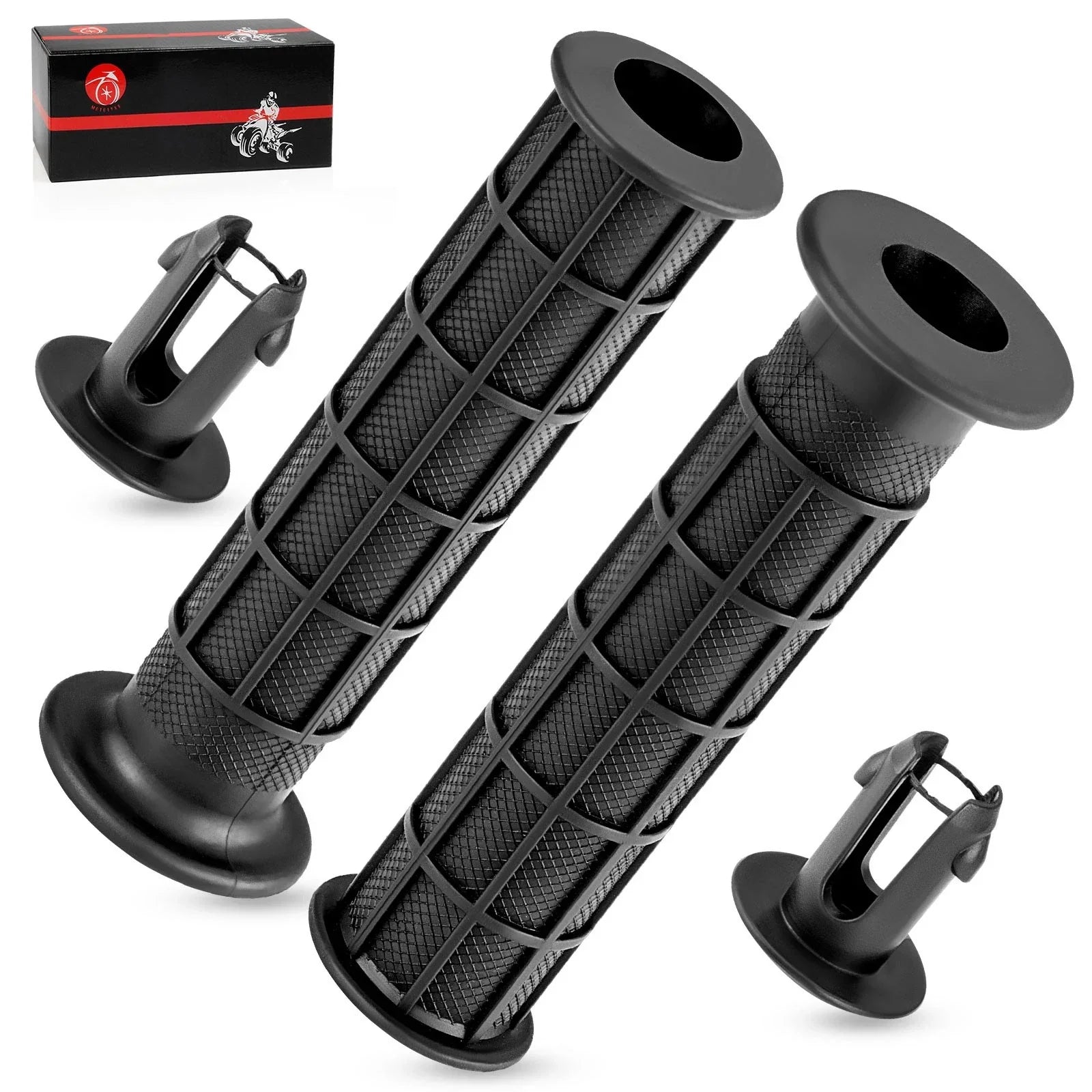 2 x Handlebar Grips & Grip End for Honda Foreman Rubicon