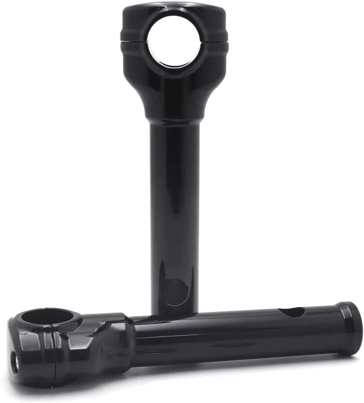 8" Black Risers 1.25" Handlebar Top Clamps for Harley Road King Dyna