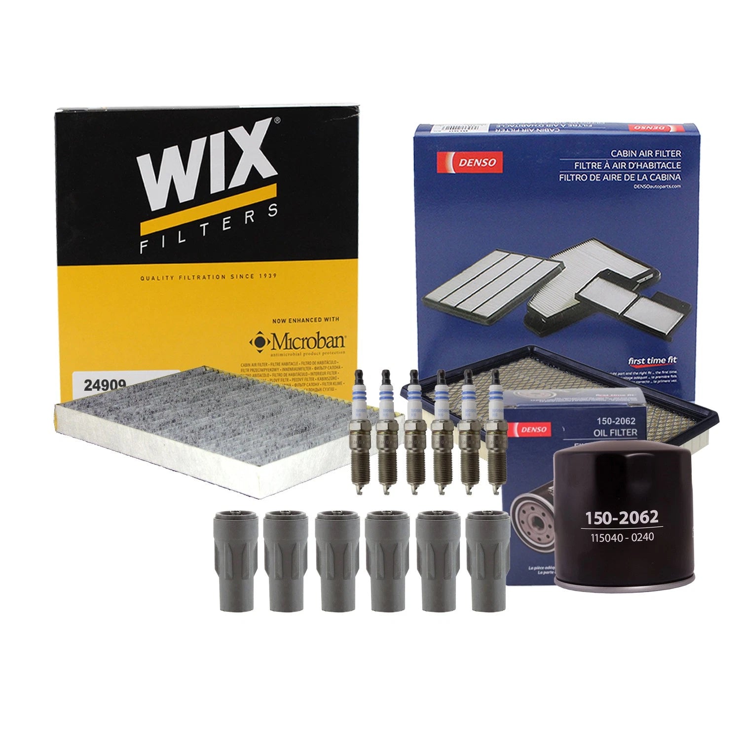 Denso Tune Up Kit Set of 6 Spark Plugs & Boots for Charger Magnum 300 (2005–2008)