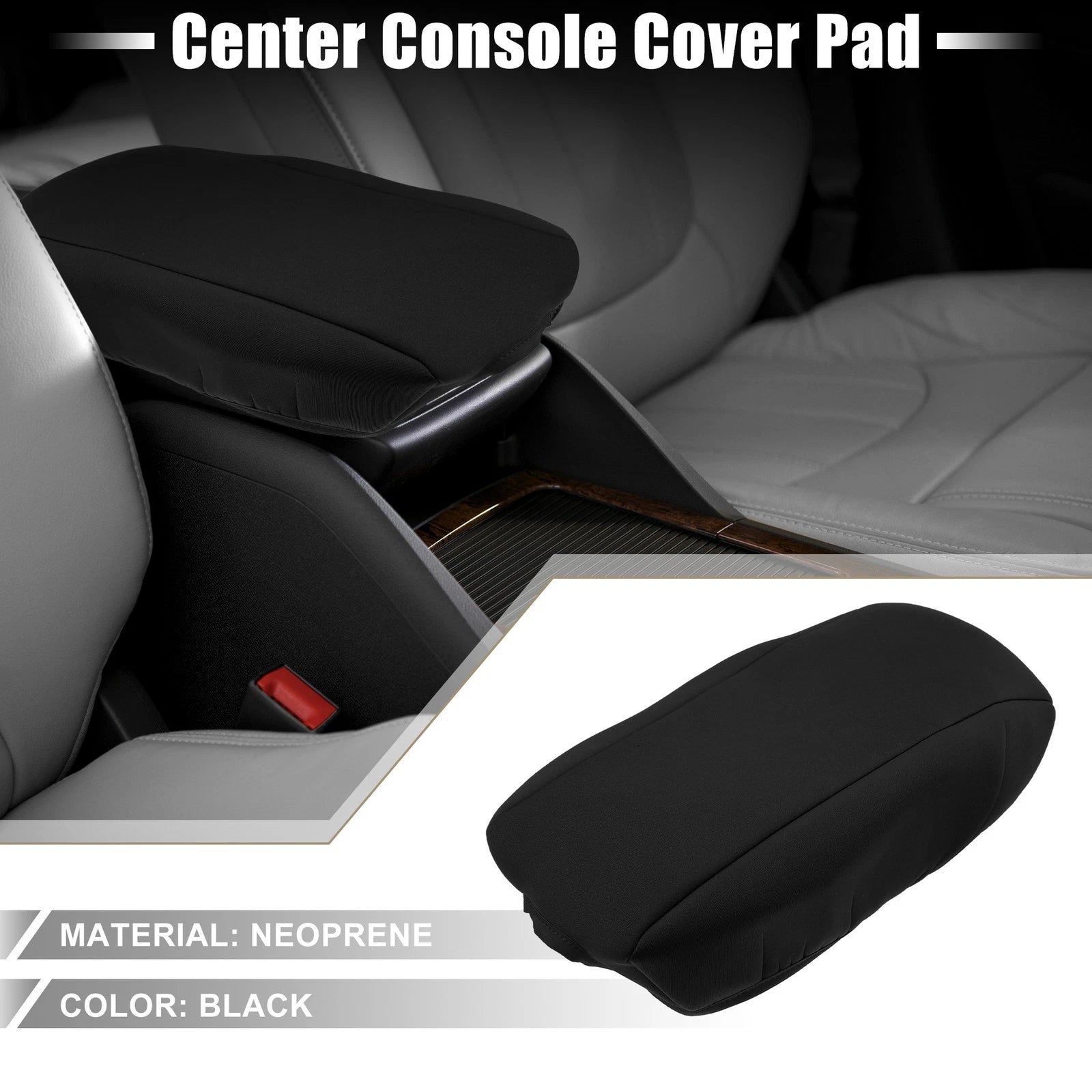 Center Console Armrest Seat Box Cover for Dodge Durango (2011–2020) Black