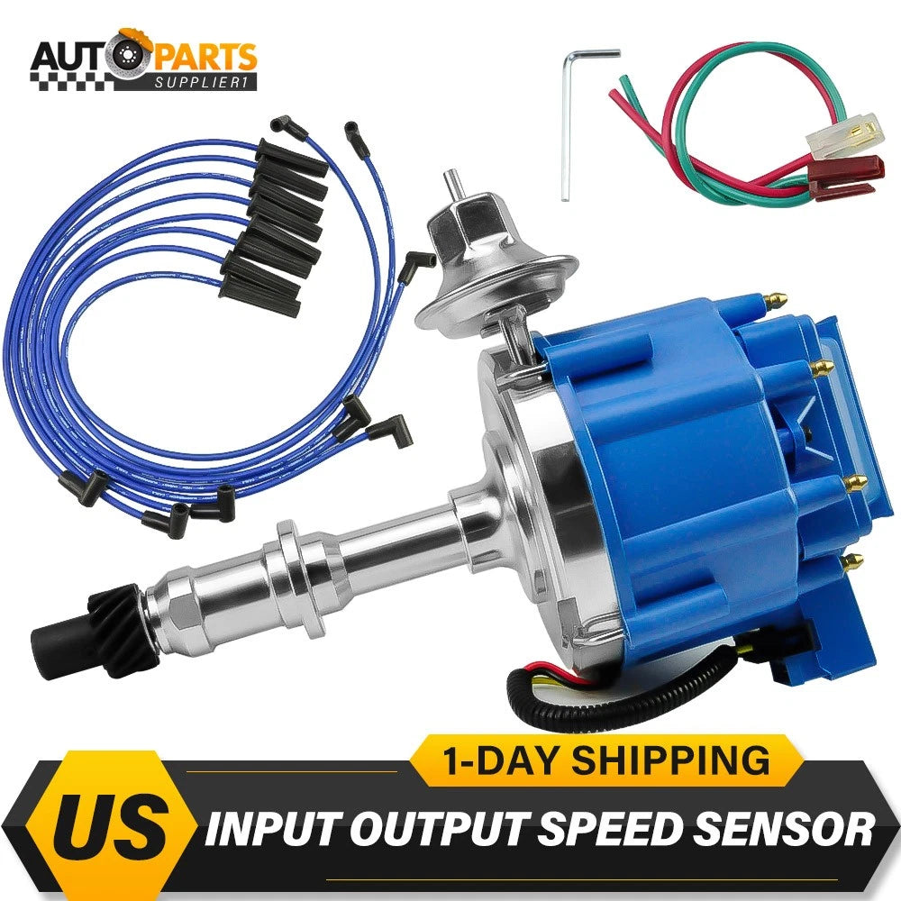 HEI Distributor + 8.5mm Spark Plug Wires for Pontiac 326 350 389 400 455