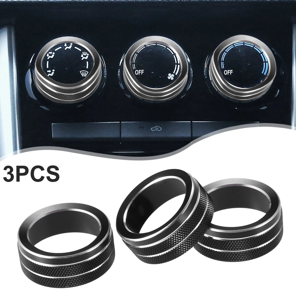 3X AC Air Conditioner Switch Knob Cover for Honda Vezel (2022–2023) Black