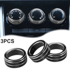 3X AC Air Conditioner Switch Knob Cover for Honda Vezel (2022–2023) Black