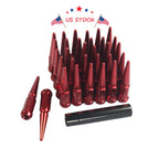 Set of 32 Red Spike Lug Nuts for Dodge RAM 2500 3500 (1994–2011)