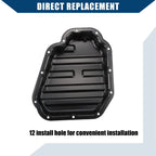 Engine Transmission Oil Pan for Nissan Rogue X-Trail (2014–2020) 11110JG31A, Anti Rust Black