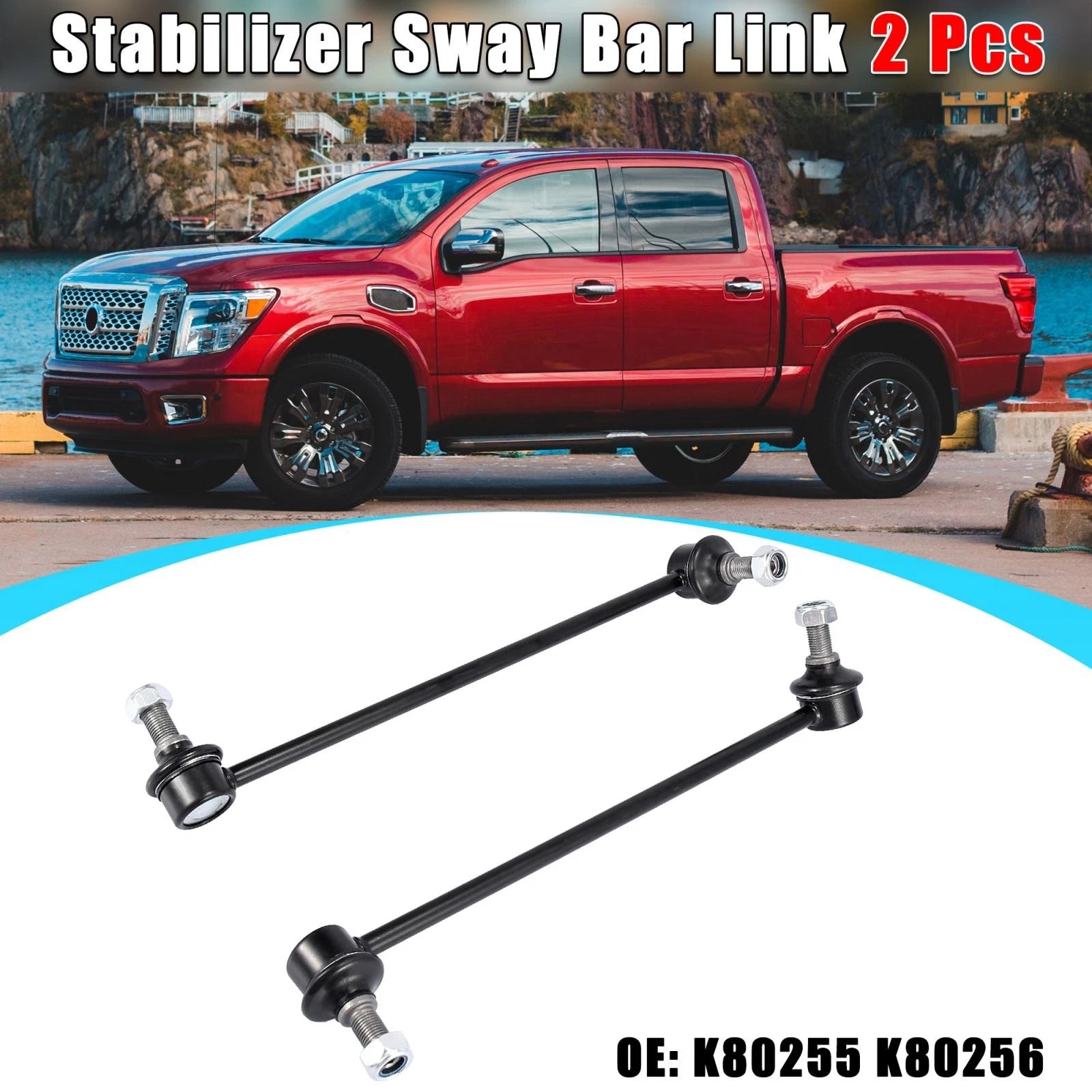 2X Front Suspension Sway Bar End Link K80255 54668CA000 for Nissan Quest (2004–2009)
