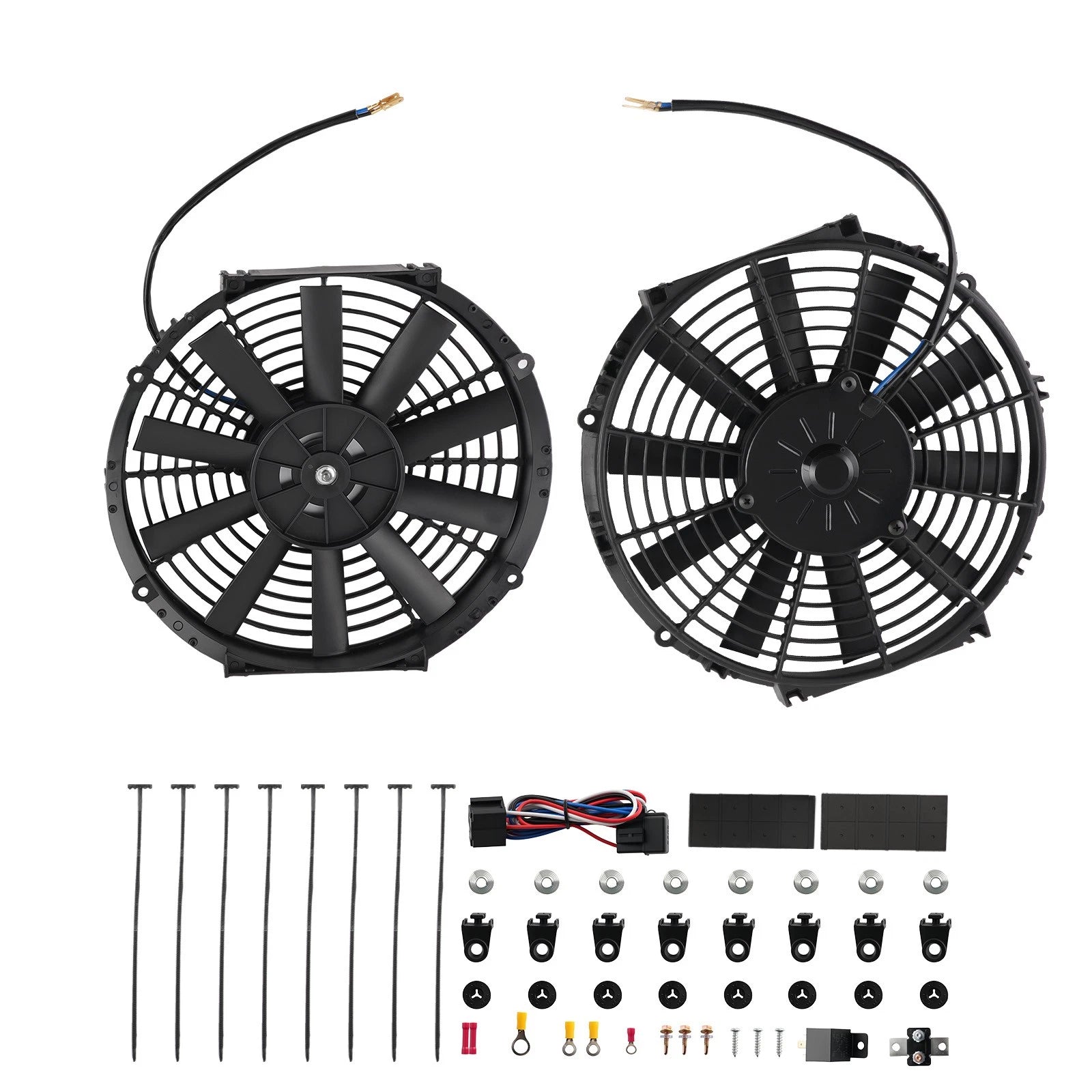 2X 12" Electric Radiator Cooling Fan 12V 80W for Universal Fit
