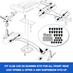 Club Car DS Bushings Kit for Front Rear Leaf Spring & Upper A Arm (All Years)