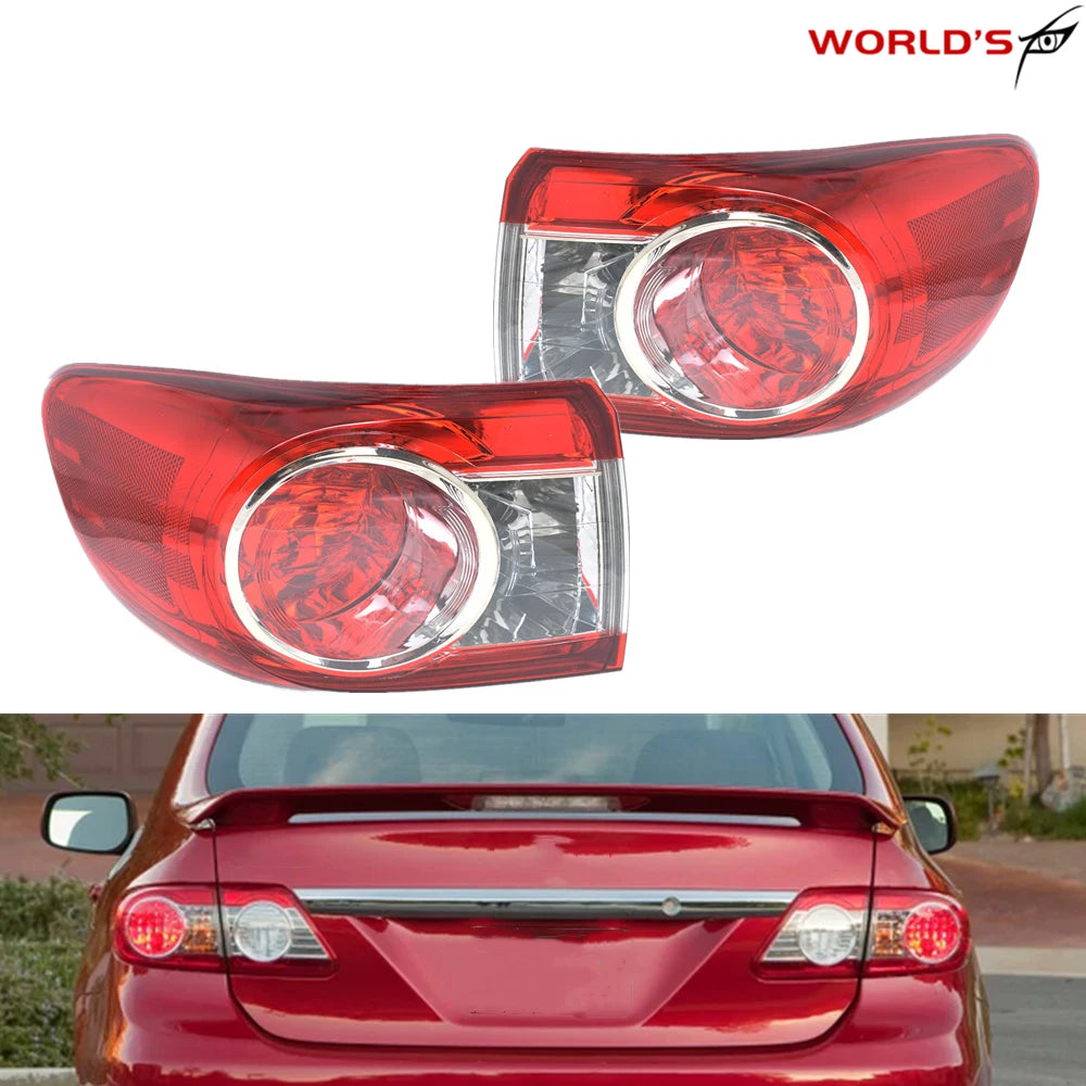 Set of 2 Red Outer Tail Lights for Toyota Corolla (2011–2013)
