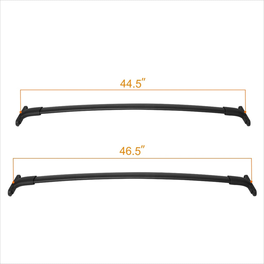 Set of 2 Roof Rack Crossbars for Ford Explorer (2016–2018) Black Aluminum