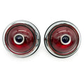 Tail Lights Pair with Blue Dot for Pontiac 1950 Round Style Glass Lens