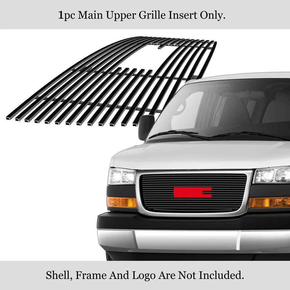 Stainless Steel Black Billet Grille Insert for GMC Savana (2003-2026)