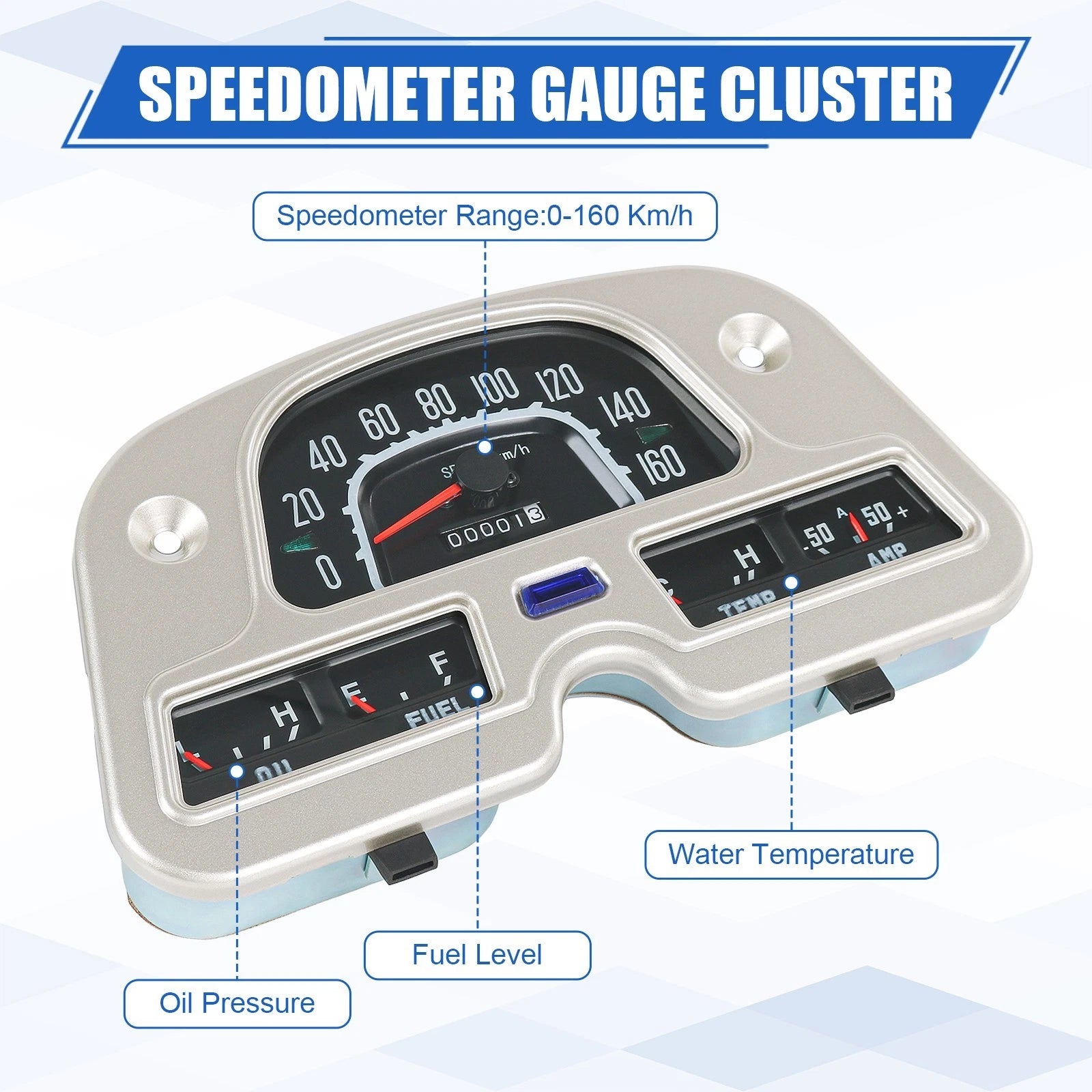 Speedometer Gauge Cluster for Toyota Land Cruiser FJ40 FJ45 BJ40 (1974–1980)