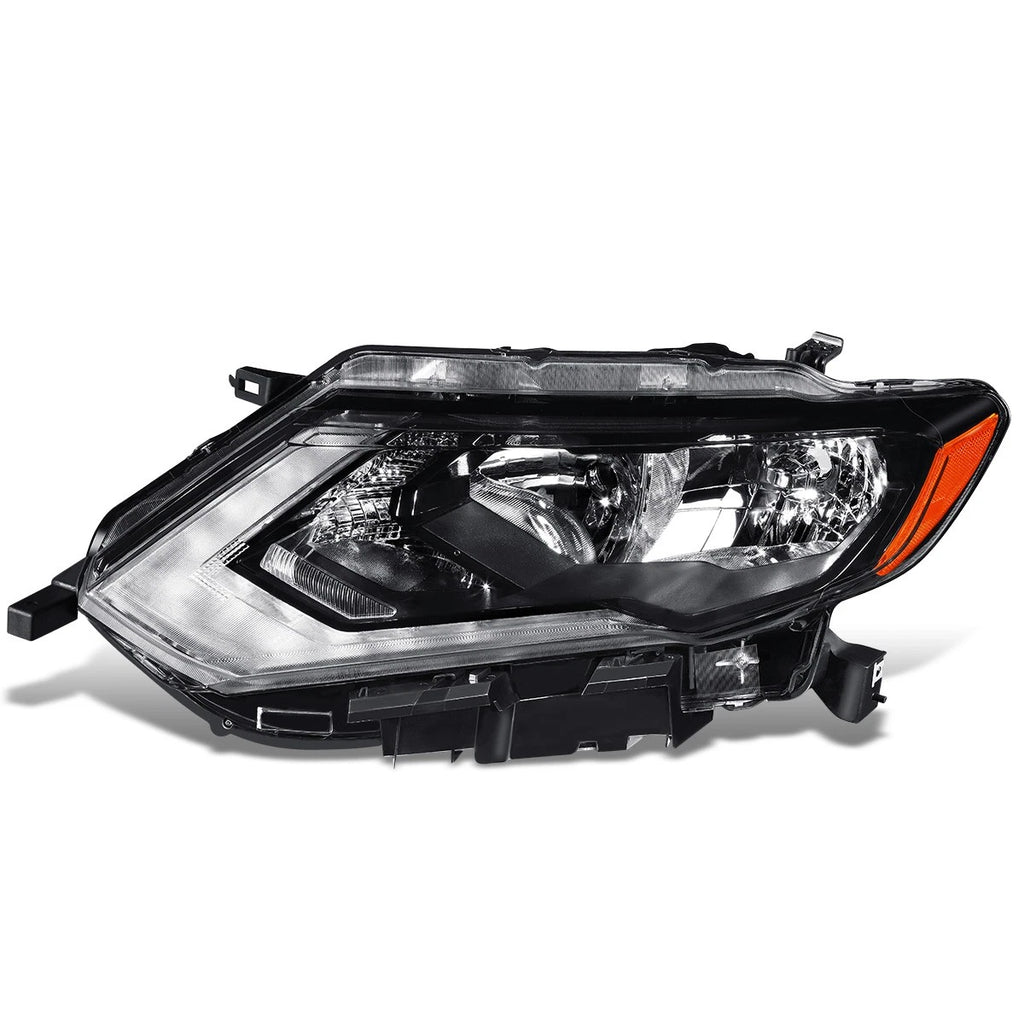 LED DRL Headlight for Nissan Rogue (2017–2020) - Left Driver Side, Black Housing