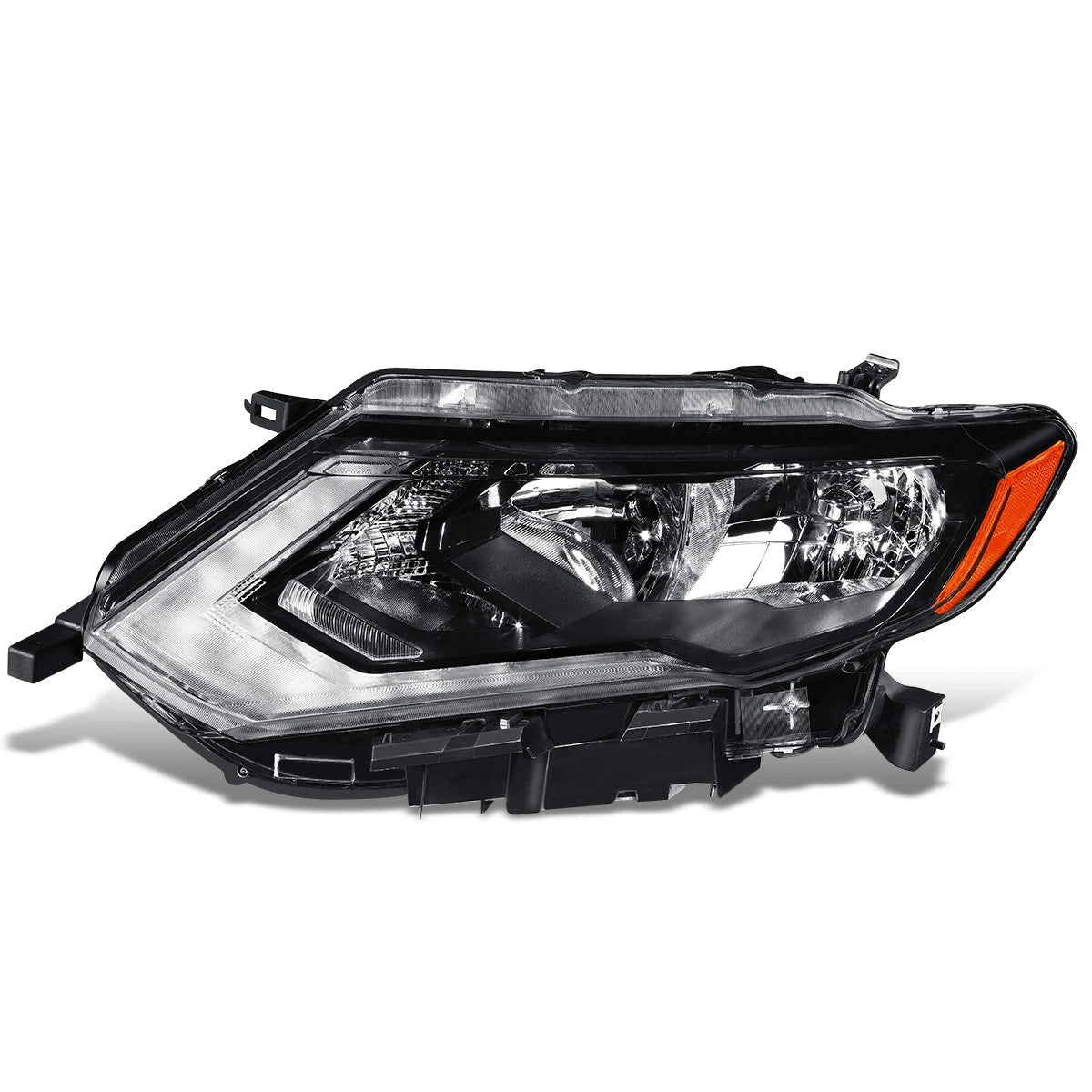 LED DRL Headlight for Nissan Rogue (2017–2020) - Left Driver Side, Black Housing