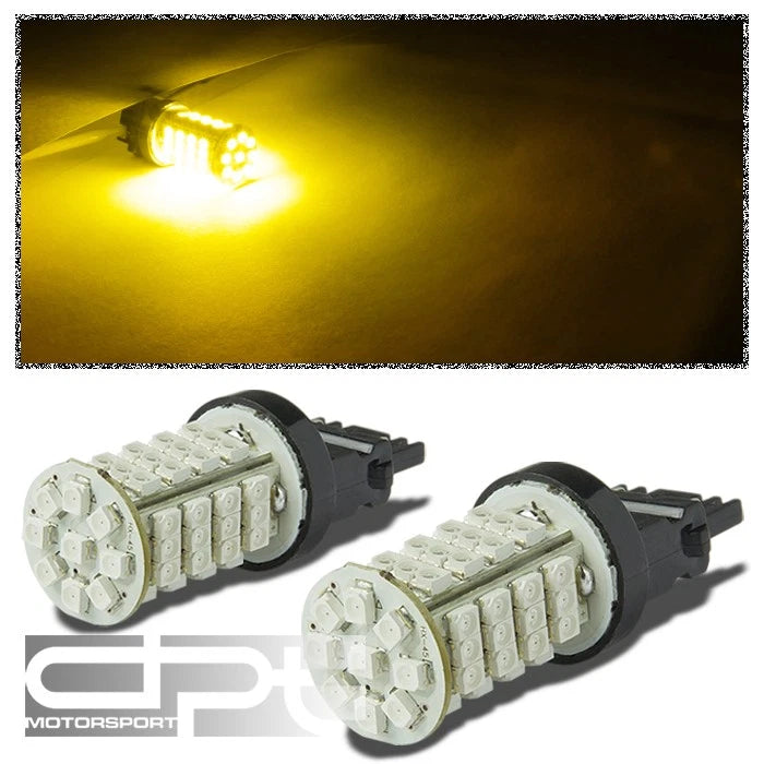 2X 3157 3528 57SMD Amber LED Bulbs for Brake/Turn Signal/Tail Light
