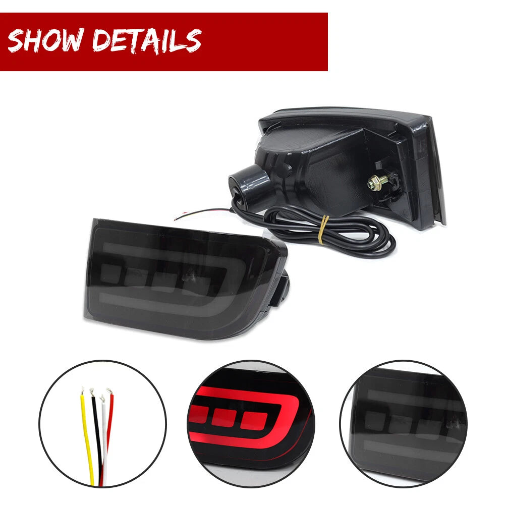 Set of 2 Smoked Lens Red LED Tail Brake Signal Lights for Toyota 4Runner